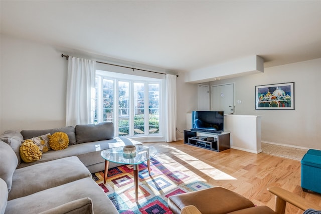 living room featuring hardwood / wood-style floors