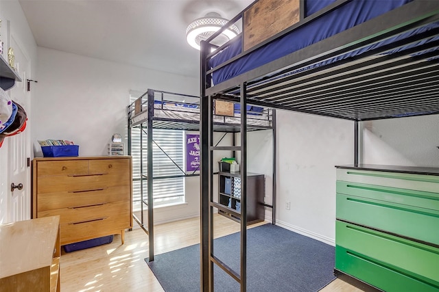 bedroom featuring light hardwood / wood-style flooring