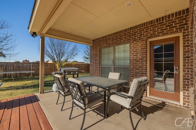 view of patio / terrace with a trampoline