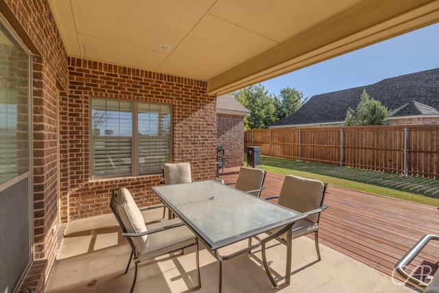 view of patio / terrace with a wooden deck