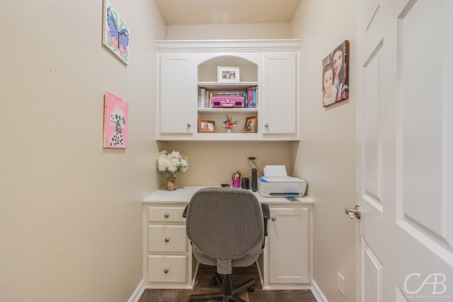 office featuring dark hardwood / wood-style flooring