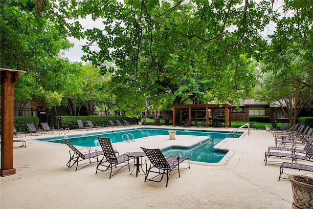 view of pool featuring a patio area