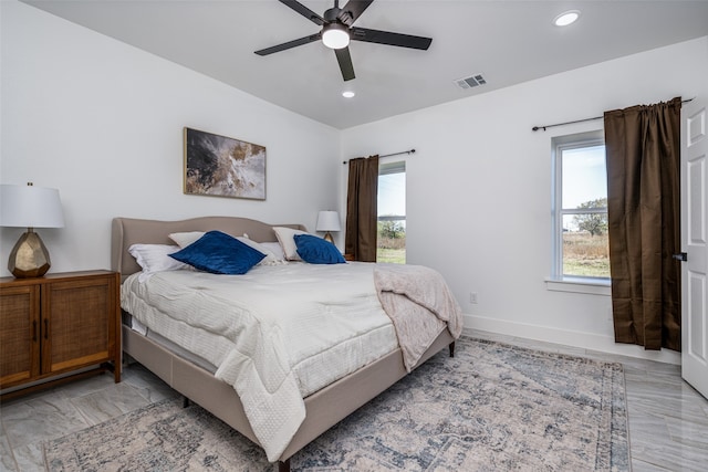 bedroom with ceiling fan