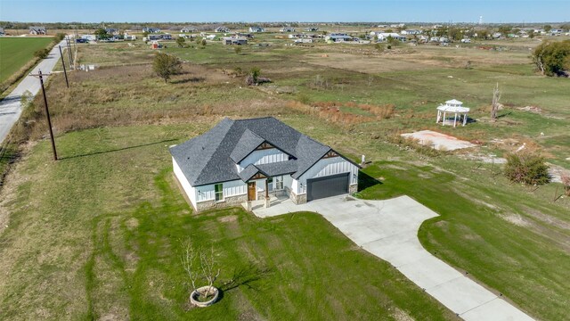 drone / aerial view with a rural view