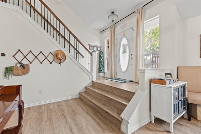 entryway featuring light hardwood / wood-style flooring