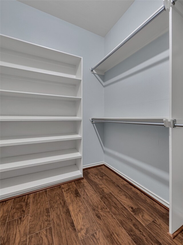 spacious closet with hardwood / wood-style flooring