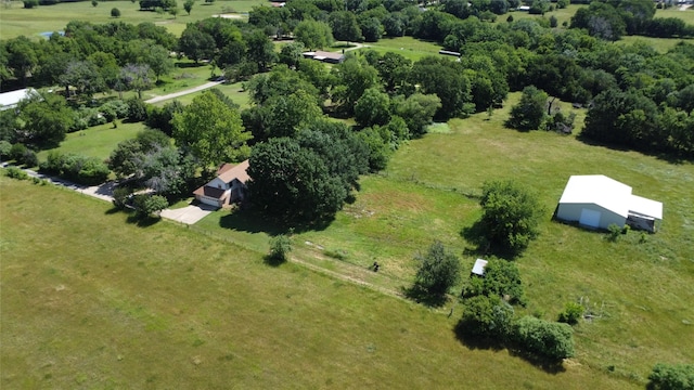 drone / aerial view with a rural view