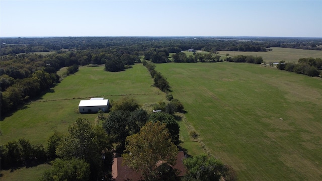 aerial view featuring a rural view