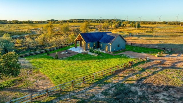 bird's eye view featuring a rural view