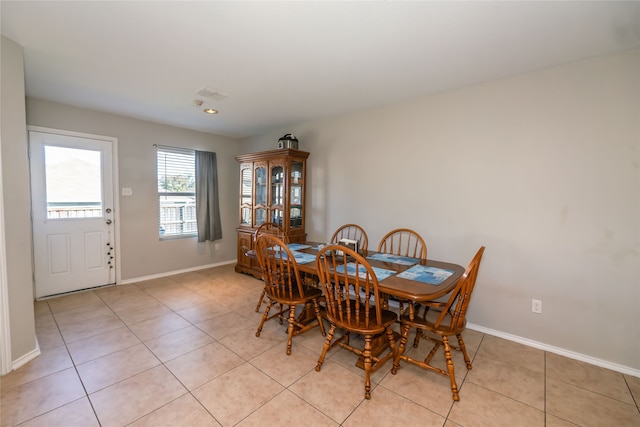 view of tiled dining room