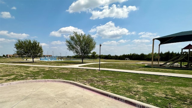 view of property's community with a playground