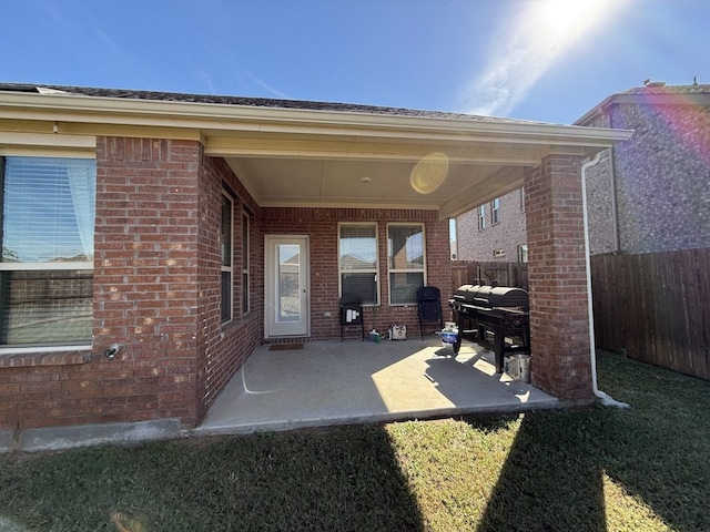 view of patio featuring grilling area