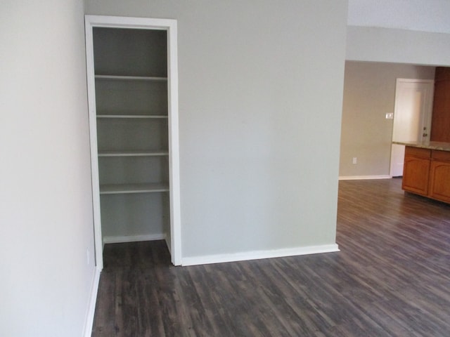 empty room featuring dark hardwood / wood-style floors