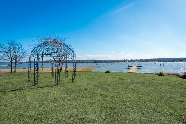 water view featuring a boat dock