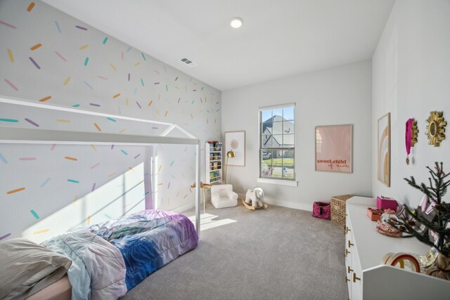 bedroom with carpet floors