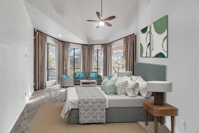 7170 Fm 1830, Argyle, TX 76226 - bedroom with carpet, vaulted ceiling, and a ceiling fan