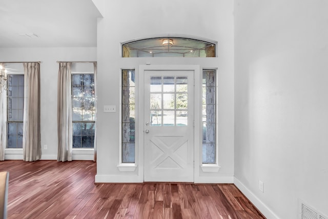 foyer featuring hardwood / wood-style floors