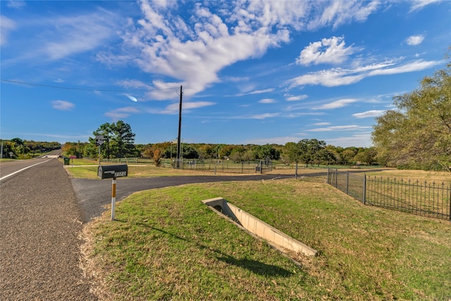 view of street featuring a rural view