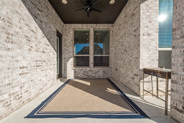 view of patio / terrace with ceiling fan