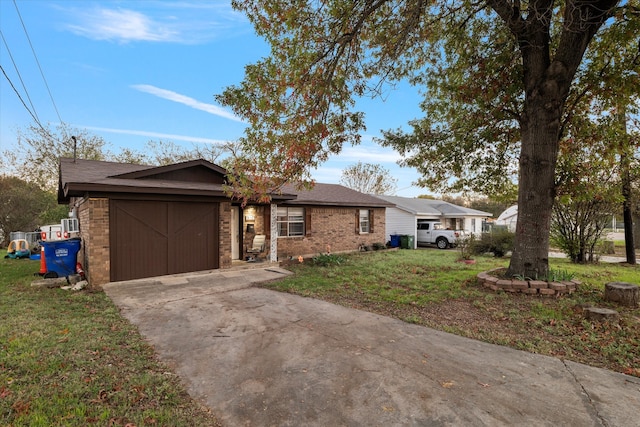 ranch-style home with a front lawn