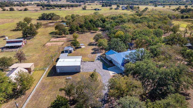 aerial view with a rural view