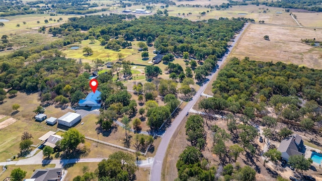 aerial view featuring a rural view