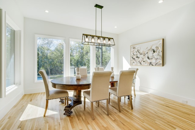 dining area featuring light hardwood / wood-style flooring