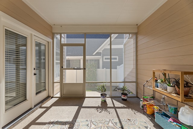 view of unfurnished sunroom