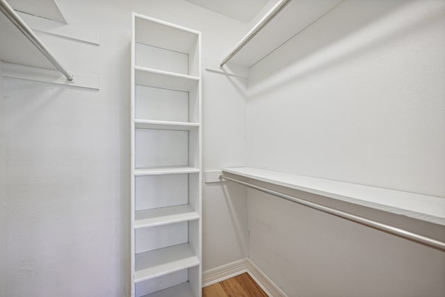 spacious closet with hardwood / wood-style floors