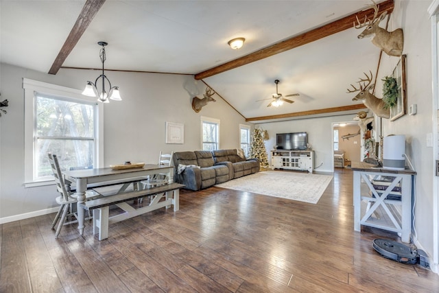 1347 Wild Rd, Van Alstyne, TX 75495 - dining space featuring wood finished floors, a ceiling fan, and a chandelier