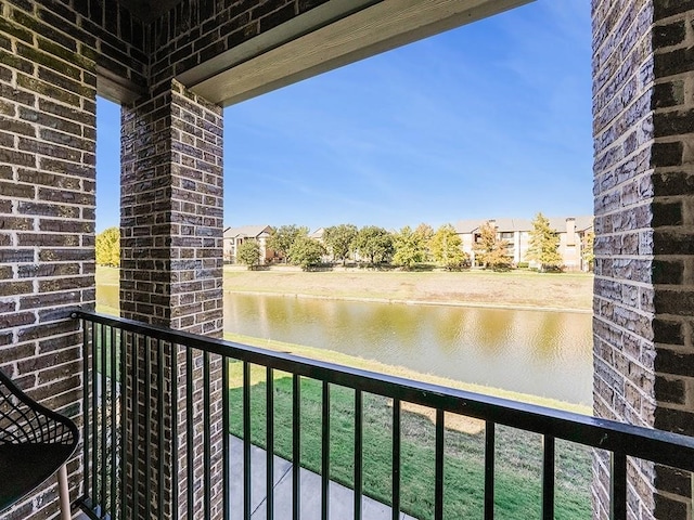 balcony with a water view