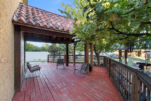 deck with a gazebo