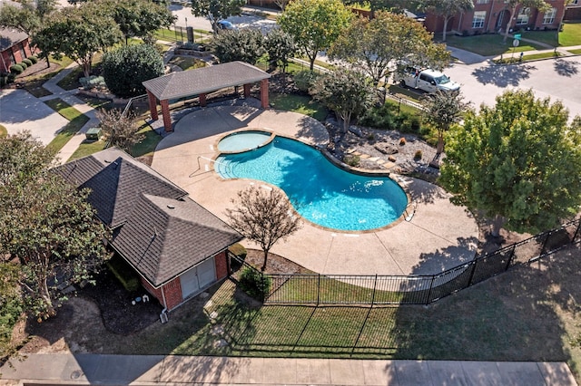 view of pool featuring a gazebo and a patio