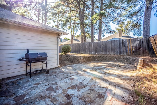 view of patio with area for grilling