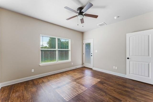 2700JAMESROAD James Rd, Granbury, TX 76049 - unfurnished room with dark hardwood / wood-style floors and ceiling fan