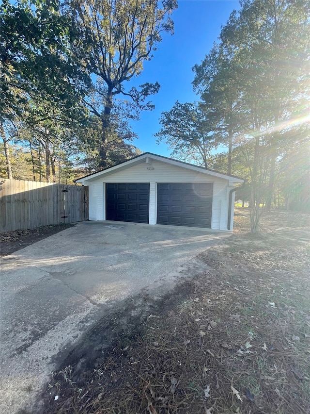 view of garage