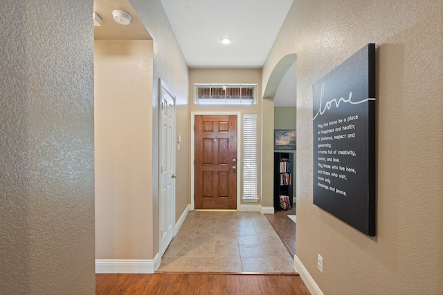 foyer entrance featuring light hardwood / wood-style floors