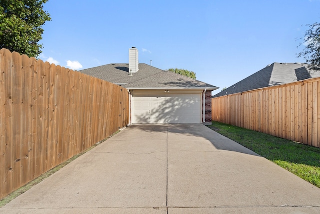 view of garage