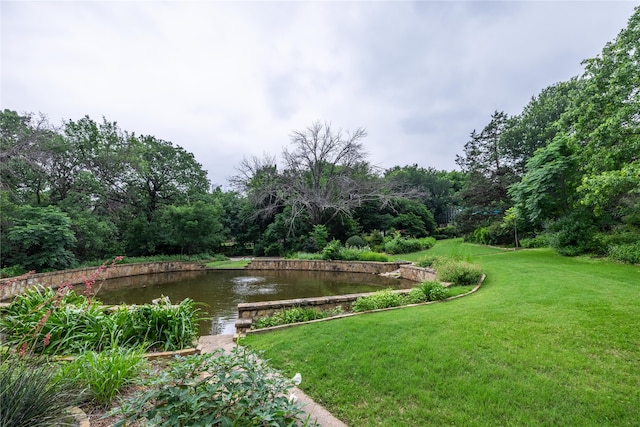 view of yard featuring a water view