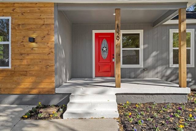 property entrance with a porch