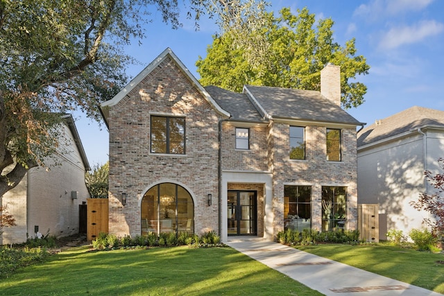 view of front of home with a front yard