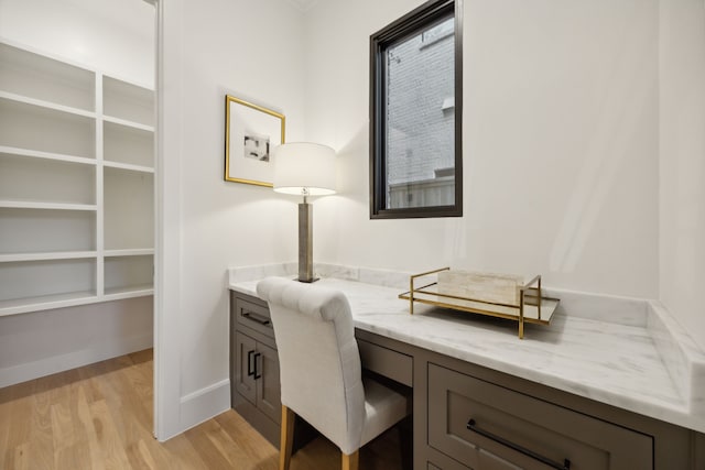 office featuring light hardwood / wood-style floors