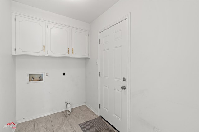 washroom featuring electric dryer hookup, cabinets, and hookup for a washing machine