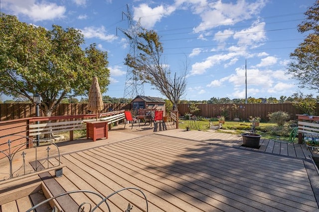 view of wooden deck