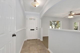 hall with crown molding