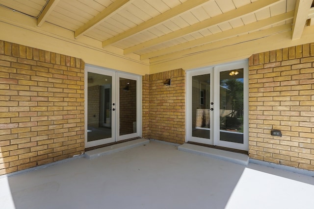 view of patio / terrace featuring french doors