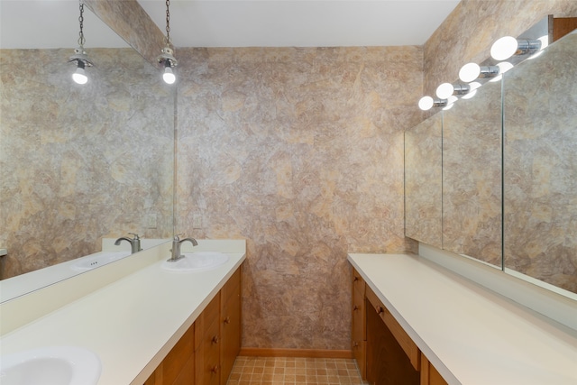 bathroom featuring tile patterned floors and vanity