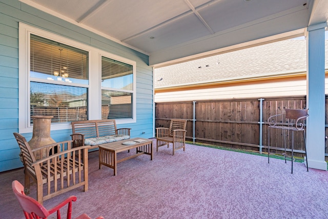 view of patio with an outdoor hangout area