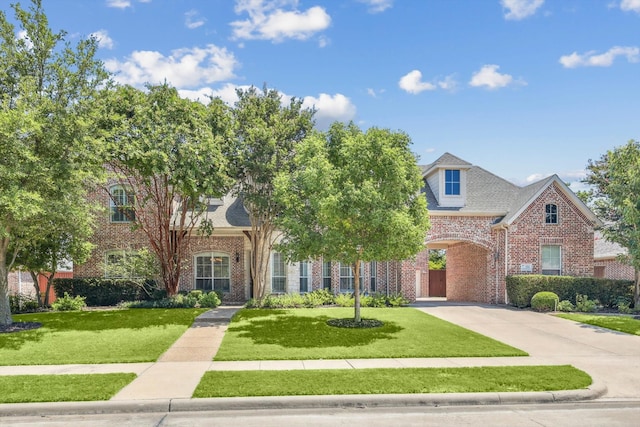 view of front of house with a front lawn