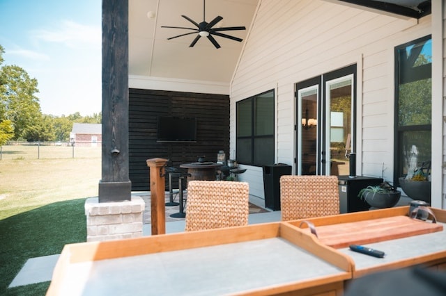 view of patio / terrace with ceiling fan